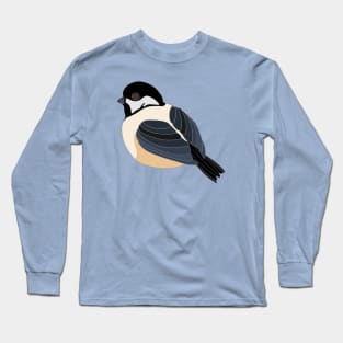 Black Capped Chickadee Graphic Bird Long Sleeve T-Shirt